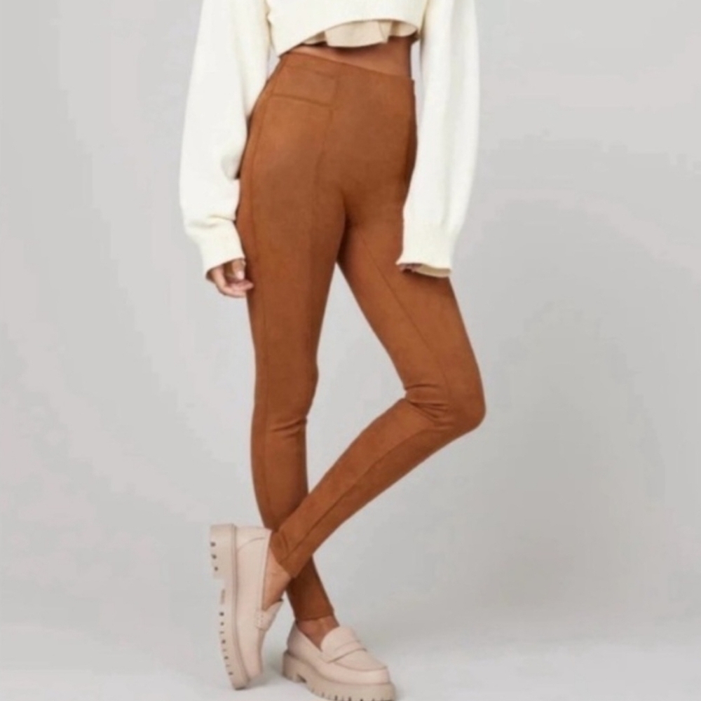 NWT SPANX Women's Brown High-Waisted Leggings -Size XL